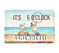 Anjooy Plaque vintage en métal avec inscription « 5 O'Clock Somewhere!» pour café, restaurant, hôtel, bar, ferme, porte de jardin (20,3 x 30,5 cm)