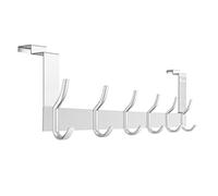 Anjuer Crochet de porte à 6 crochets - Poids maximal de charge : 20 kg - À propos des crochets de porte - Pour porte de remise en Allemagne - Argenté