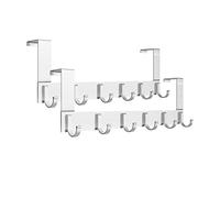 Anjuer Crochets Porte-Manteaux Multifonctionnels, 6 Crochets, Crochets pour Manteaux, Serviettes, Chapeaux, Peignoirs, Clés, Sacs à Main, Alliage d'Aluminium Argent