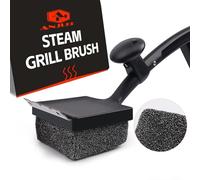 ANJUKE Brosse barbecue, 4 en 1 accessoires barbecue avec grattoir en acier inoxydable, brosse réutilisable pour le nettoyage de la grille avec tissu Kevlar, sans poils, premier accessoires BBQ