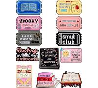 Anjulery Lot de 12 épingles à épinglettes en émail sur le thème littéraire pour romance, charbon, horreur - Accessoires de collection en métal pour clubs de lecture, lecteurs et amateurs de BookTok