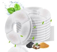 Anka Lot de 10 filtres de fontaine à eau pour chat et chien, filtre à eau triple action, blanc