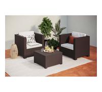 Shaf Diva Tête à Tête Ensemble jardin couleur wengé fabriqué en Espagne avec des matériaux recyclés