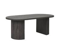 ANKARA - Table basse Ovale Pieds Relief MDF Effet bois foncé - Altobuy Marron