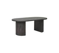 ANKARA - Table basse Ovale Pieds Relief MDF Effet bois foncé -