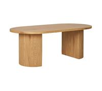 ANKARA - Table basse Ovale Pieds Relief MDF Effet bois naturel -