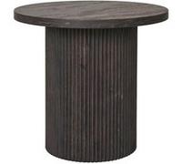 ANKARA - Table d'appoint Ronde Pied Central Relief MDF Effet bois foncé -
