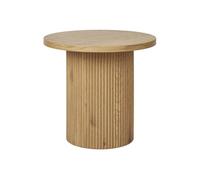 ANKARA - Table d'appoint Ronde Pied Central Relief MDF Effet bois naturel - Altobuy Marron G