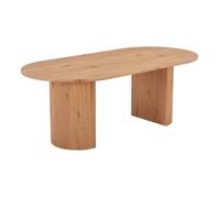 Table repas Ovale Pieds Relief MDF Effet bois naturel - ANKARA - ALTOBUY Marron G