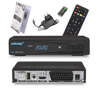ANKARO DSR 2100 Récepteur satellite numérique Full HD 1080p Noir avec lecteur multimédia USB / HDMI / Péritel / écran LED / Bloc d'alimentation 12 V idéal pour le camping