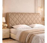 AnkekolyStar Housse Tete de Lit, Housse de Protection Tête de Lit avec Côté Extensible, Lavable Anti-poussière (Kaki, 150cm)