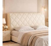 AnkekolyStar Housse Tete de Lit, Housse de Protection Tête de Lit avec Côté Extensible, Lavable Anti-poussière (Blanc, 120cm)