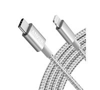Anker 331 USB-C auf Lightning Kabel, New Nylon USB-C auf Lightning Ladekabel (180cm), Geeignet für iPhone 13 13 Pro 12 Pro Max 12 11 X XS XR 8 Plus, AirPods Pro, Unterstützt Power Delivery (Silber)