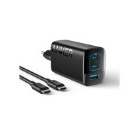 Anker 335 Chargeur USB C 67 W, Bloc d'alimentation Haute Performance avec PIQ 3.0, Chargeur Rapide 3 Ports, PD pour iPhone 16/15/14, MacBook Pro, iPad, Galaxy, Pixel et Autres (câble USB C)