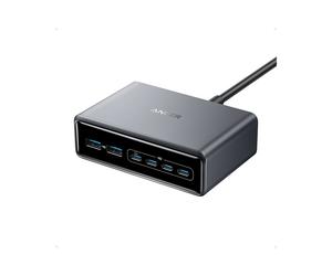 Anker A2683341 Chargeur Secteur 200W GaN, 6 Ports (2 USB-A 3.2 Gen 1, 4 Micro-USB 3.2 Gen 1), Charge Rapide, 100-240V, Noir, Universel