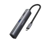 Anker Adaptateur de concentrateur, Adaptateur USB C 5 en 1 avec USB C 4K vers HDMI, Port Ethernet, 3 Ports USB 3.0, pour MacBook Pro, iPad Pro, XPS, Pixelbook, etc