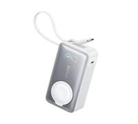 Anker Batterie Externe Magnétique 10000 mAh PD 35W avec câble USB-C intégré, Power Bank Charge Rapide, pour Apple Watch, iPhone 16 Pro Max/15/14/13/12, Samsung, iPad, AirPods et Autres (Blanc)