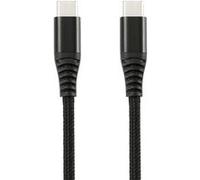 WE Câble USB-C mâle/USB-C mâle/mâle en nylon tressé 3m - Charge 100W - USB 2.0 - noir et blanc