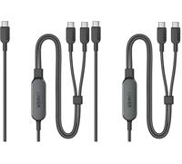 Anker Cable, 2-in-1 USB C to USB C Braide Cable 140W Max,Fast Charging for iPhone 17/16/16 Pro Max/15 Series,MacBook Air/Pro,and More(1,8m, Noir) (Lot de 2)