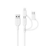 Anker Cable iphone, Powerline II Câble 3-en-1 de 90cm, Cable USB C/Lightning/Micro USB pour iPhone, iPad, Huawei, HTC, LG, Samsung Galaxy, Sony Xperia, Android Smartphones, etc.