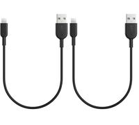 Anker cable iPhone, PowerLine II Câble Lightning vers USB résistant certifié MFi pour iPhone XS/XS Max/XR/X/8/8 Plus/SE/7/7 Plus/6s/6/6 Plus/5S/5/iPad Pro(Noir, 0,3m) (Lot de 2)