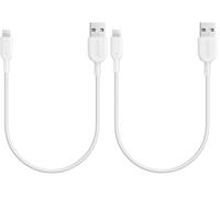 Anker cable iPhone, PowerLine II Câble Lightning vers USB résistant certifié MFi pour iPhone XS/XS Max/XR/X/8/8 Plus/SE/7/7 Plus/6s/6/6 Plus/5S/5/iPad Pro(Blanc, 0,3m) (Lot de 2)
