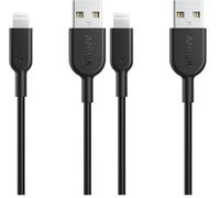 Anker cable iPhone, PowerLine II Câble Lightning vers USB résistant certifié MFi pour iPhone XS/XS Max/XR/X/8/8 Plus/SE/7/7 Plus/6s/6/6 Plus/5S/5/iPad Pro(Blanc, 0,3m) (Lot de 2)