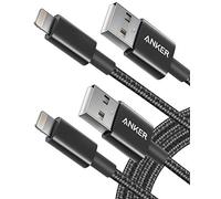 Anker Câble Lightning Premium en nylon, certifié MFi pour charger iPhone, iPhone 14/14 Plus/14 Pro Max/14 Plus/14 Plus/13/12, iPad Pro Air [Pack de 2] (1,8m)