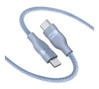 Anker Câble USB-C, 240W Tressé Upcyclé usb-c vers usb-c, Chargeur Type C Rapide, Câble pour iPhone 16/16 Pro / 16 Plus / 16 ProMax, MacBook Pro, iPad Pro/Air 4, Galaxy S23 et autres(1,8m, Bleu)