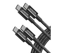 Anker Câble USB C, 60W lot de 2 Câble usb c vers usb c 2.0 en Nylon, pour iPhone 16/16 Pro/16 Plus/15/16 ProMax, iPad Air/Mini/Pro 2024, MacBook Pro 2024, Samsung Galaxy S23, Switch (1,8m, Noir)