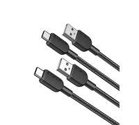 ANKER cable USB C, 90cm, lot de 2 câbles de charge USB A vers USB C, câble de charge USB A vers USB C, charge rapide pour iPhone 17/pro, Samsung Galaxy Note 10 Note 9/S10+ S10, LG V30 (Noir)