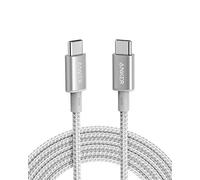 Anker Câble USB C vers USB C, 100W Câble usb c Charge Rapide, pour iPhone 16/16 Pro Max/16 Plus/15/16 Pro Max/MacBook Pro 2024, iPad Pro 2024/Air 4, Samsung Galaxy S23+/S23 et autres (3m, Argent)