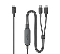 Anker Câble, Câble USB C vers USB C Tressé 2-en-1 140W Max, Charge Rapide pour iPhone 17/16/16 Pro Max/15 Series, MacBook Air/Pro et Plus (1,8m, Noir)