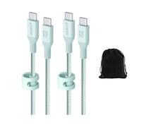 Anker Câble USB-C vers USB-C 544 en bio-nylon de 3 m, respectueux de l'environnement, prend en charge le PD de 140 W pour ordinateurs portables, tablettes et smartphones, très résistant - Durée de vie