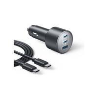 Anker USB-C Chargeur Allume-Cigare, Chargeur 167,5 W Max., Type C Ultra Compact 3 Ports, pour MacBook Pro/Air, iPhone Series 17/16 / 15, Samusung S24 / S23, iPad Pro, AirPods et Bien Plus Encore