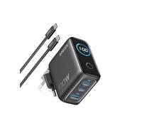 Anker Chargeur Bloc USB-C 100 W Max 3 Ports, Adaptateur Mural GaN et Ultra-Compact, écran Intelligent et Contrôle Tactile, pour MacBook, iPad, iPhone séries 17/16 et Plus