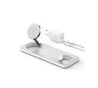 Anker Chargeur Induction iPhone 15W Station de Recharge à Induction 3-en-1 Pliable, Ultra Rapide Certification Qi2, pour iPhone séries 17/16, AirPods, Apple Watch(Chargeur USB-C et câble Inclus)