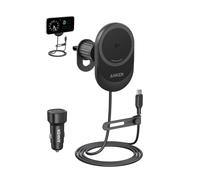 Anker Chargeur Magsafe Allume-Cigare à Induction 15W, Chargeur pour Automobile Rapide, Angle Ajustable 360° et Magnet Puissant, Support téléphone, pour iPhone séries 16/15(câble et Adaptateur Inclus)