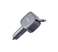 Chargeur voiture ANKER Nano 75 W câble USB-C rétractable 70 cm 2 ports Gris