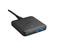 Anker Chargeur USB C 63W 4 Ports Charge Rapide PIQ 3.0 et GaN, Chargeur Secteur PowerPort Atom III Slim avec Deux Ports USB-C (45 W Max), iPhone 17 16, Ordinateurs Portables
