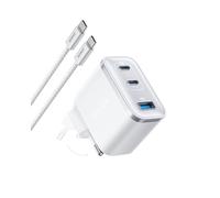 Chargeur Anker Nano (70 W, 3 ports) avec câble USB-C Blanc