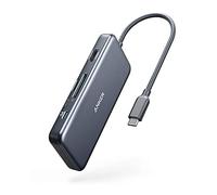 Anker Concentrateur USB C, Adaptateur concentrateur PowerExpand+ 7-en-1, avec Double HDMI 4K, Power Delivery de 100 W, Port de données USB-C et 2 USB-A 5 Gbps, Lecteur de Cartes SD et microSD