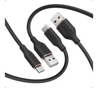 Anker Flow USB C Cable, Pack of 2, Charging Cable, usb to usb c cable for Samsung Galaxy S24 S23 S22 Ultra Note 20 iPhone 16 15 14 Pro Max Huawei, LG V30, Smartphone (1,8m)
