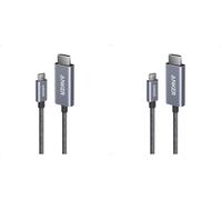 Anker HDMI to USB-C Cable, 4K@60Hz HDR, Ultra Fast USB-C to HDMI Cable Nylon Braided with Advanced Shielding, Thunderbolt 5/4/3, for MacBook, iPad, iPhone 16/15, HD TV & More (0,9m) (Lot de 2)
