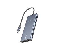 Anker Hub USB-C 565 11 en 1-10 Gbps - Port de données USB-C et USB-A - HDMI 4K - DisplayPort, 100 W - 2 données USB 2.0 - Ethernet, AUX, microSD et SD - Convient pour MacBook Pro et Plus Encore
