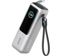 Anker Tech Batterie externe A1695H41 – 25 000 mAh, 165W, 3x USB-C, câble USB‑C rétractable, Argent