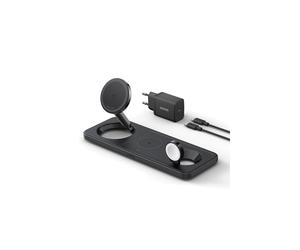 Anker MagGo B25M1311 - Chargeur Intérieur Universel USB 25W, Recharge Sans Fil 15W, Compatible MagSafe - Noir, iPhone/AirPods/Apple Watch