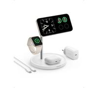 Anker MagGo Chargeur Induction iPhone 3 en 1 15W Compatible MagSafe et Certifié Qi2, Socle de Recharge à Induction pour iPhone Séries 16/15/14/13, AirPods, Apple Watch(Chargeur et câble USB C Inclus)
