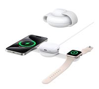 Anker MagGo Chargeur Induction iPhone Station de Recharge Sans Fil 3 en 1 Compatible MagSafe, Certifié Qi2 15W, Chargeur de Voyage pliable, iPhone 17/16/15, AirPods,Apple Watch (chargeur USB-C inclus)