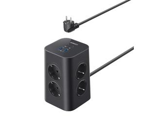 Anker Multiprise avec Interrupteur, Tour de Charge 12 en 1 | Charge USB C Rapide 20W, 8 Prises Ca, 4 Ports USB, Câble d'extension de 2 m, pour le Bureau, la Maison, le Jeu